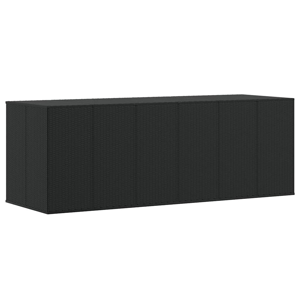 vidaXL Garden Cushion Box PE Rattan 291x100.5x104 cm Black