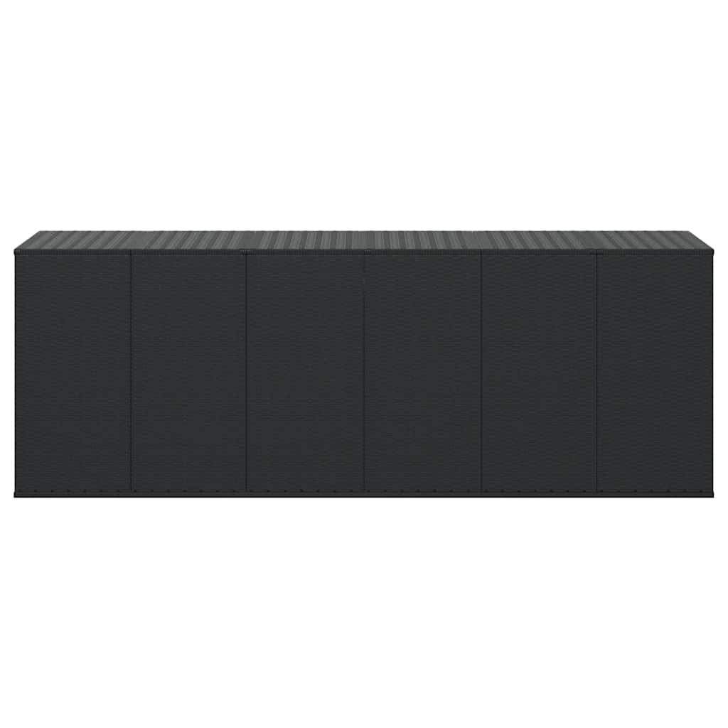 vidaXL Garden Cushion Box PE Rattan 291x100.5x104 cm Black