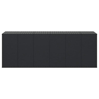 vidaXL Garden Cushion Box PE Rattan 291x100.5x104 cm Black