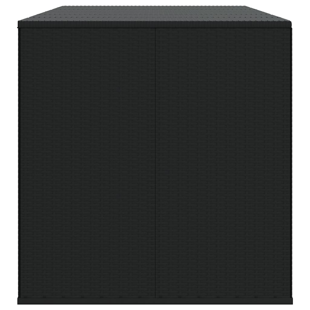 vidaXL Garden Cushion Box PE Rattan 291x100.5x104 cm Black