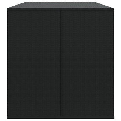 vidaXL Garden Cushion Box PE Rattan 291x100.5x104 cm Black