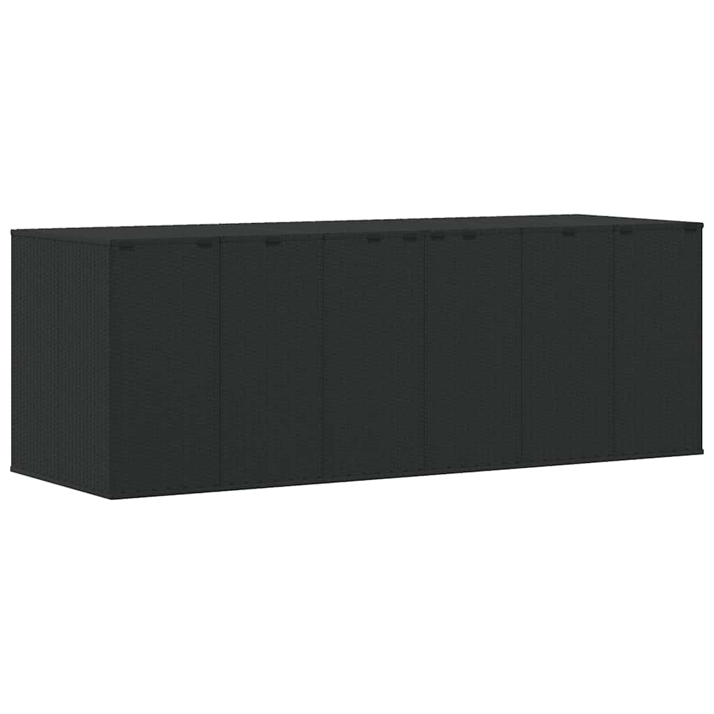 vidaXL Garden Cushion Box PE Rattan 291x100.5x104 cm Black
