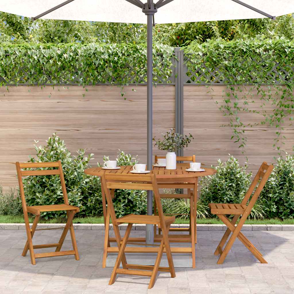 vidaXL Folding Garden Table 110 cm Solid Acacia Wood - Brown