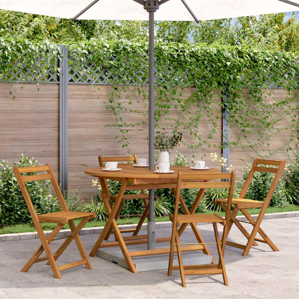 vidaXL Folding Garden Table 110 cm Solid Acacia Wood - Brown