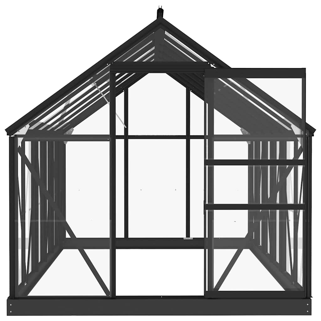 vidaXL Glass Greenhouse Anthracite 155x298x191 cm Aluminium