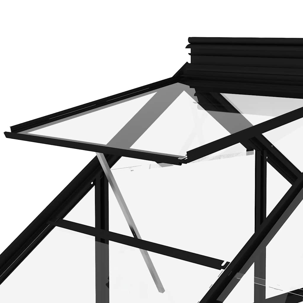 vidaXL Glass Greenhouse Anthracite 155x298x191 cm Aluminium