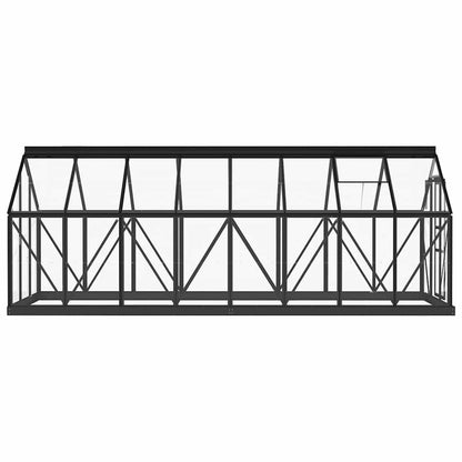 vidaXL Glass Greenhouse Anthracite 155x395.5x191 cm Aluminium
