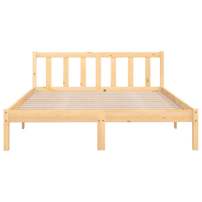 vidaXL Bed Frame without Mattress Solid Wood 140x200 cm - Brown - 205.5 x 145.5 x 69.5 cm - 64883
