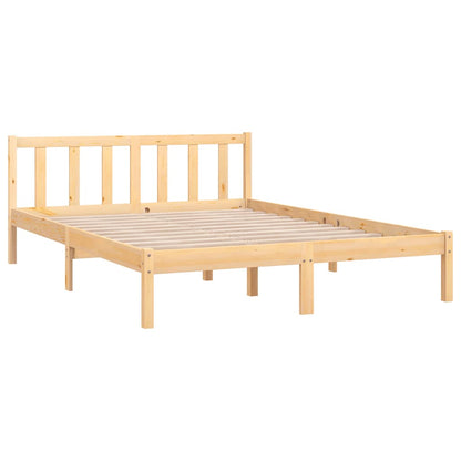 vidaXL Bed Frame without Mattress Solid Wood 160x200 cm - Brown - 205.5 x 165.5 x 69.5 cm - 64884