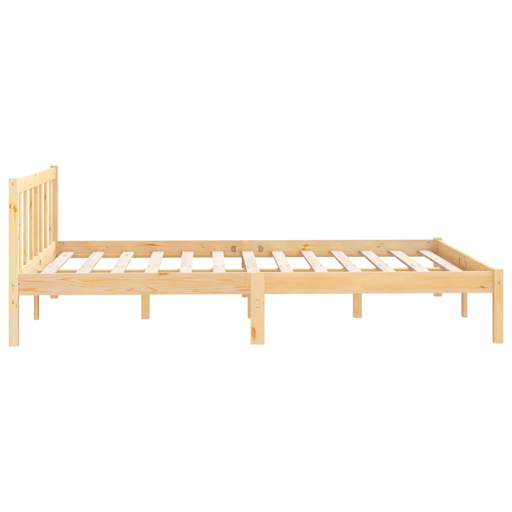 vidaXL Bed Frame without Mattress Solid Wood 160x200 cm - Brown - 205.5 x 165.5 x 69.5 cm - 64884