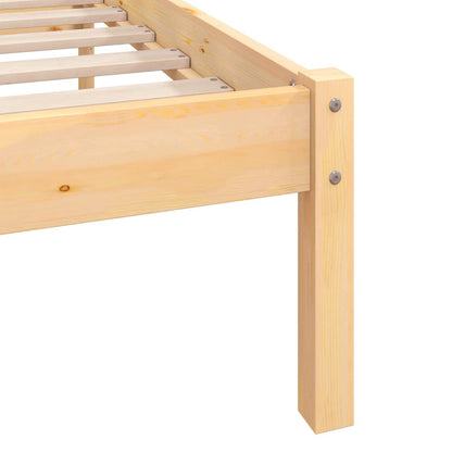 vidaXL Bed Frame without Mattress Solid Wood 160x200 cm - Brown - 205.5 x 165.5 x 69.5 cm - 64884
