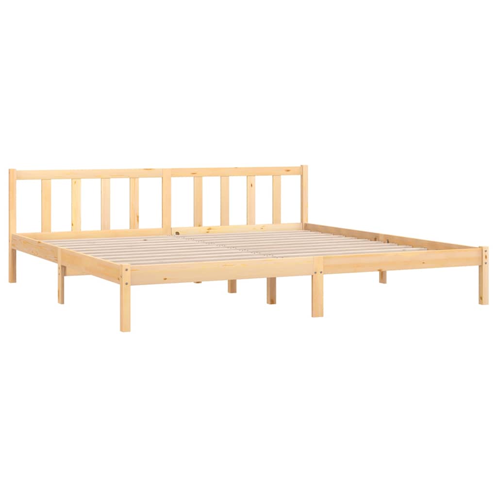 vidaXL Bed Frame without Mattress Solid Wood Super King Size - Brown - 205.5 x 185.5 x 69.5 cm