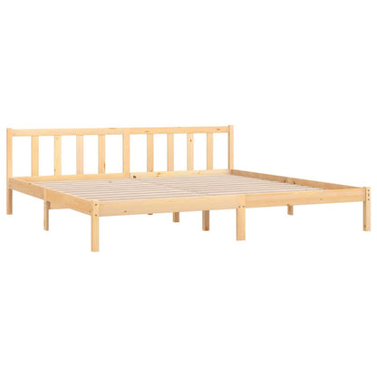 vidaXL Bed Frame without Mattress Solid Wood Super King Size - Brown - 205.5 x 185.5 x 69.5 cm