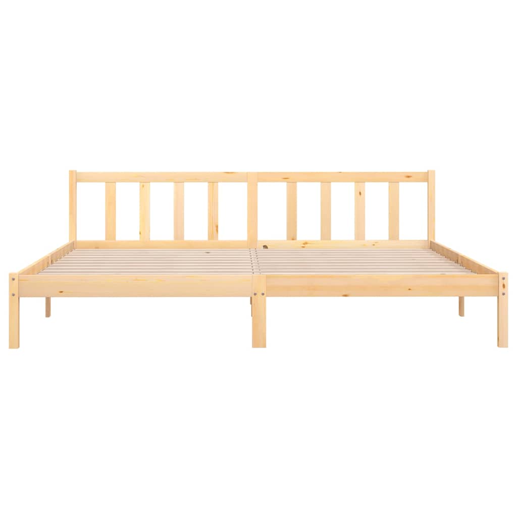 vidaXL Bed Frame without Mattress Solid Wood Super King Size - Brown - 205.5 x 185.5 x 69.5 cm