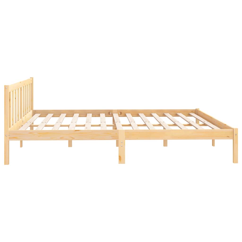 vidaXL Bed Frame without Mattress Solid Wood Super King Size - Brown - 205.5 x 185.5 x 69.5 cm