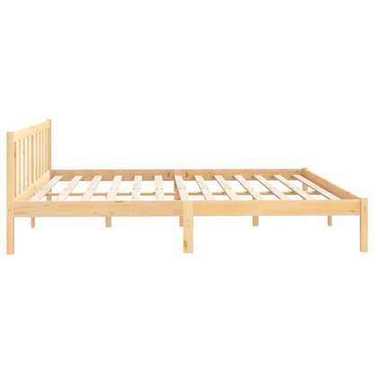 vidaXL Bed Frame without Mattress Solid Wood Super King Size - Brown - 205.5 x 185.5 x 69.5 cm