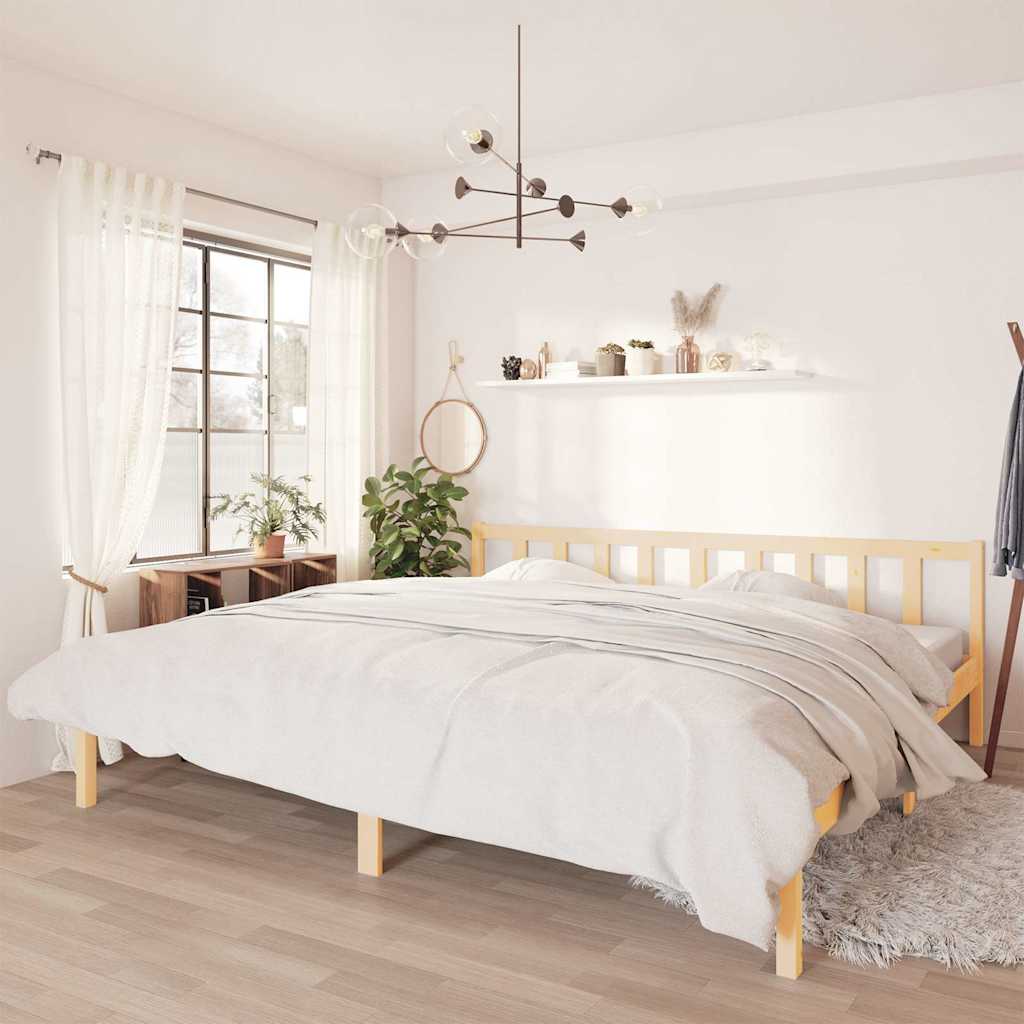 vidaXL Bed Frame without Mattress Solid Wood Super King Size - Brown - 205.5 x 185.5 x 69.5 cm