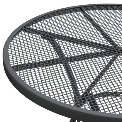 vidaXL Garden Table Ø80x72 cm Expanded Metal Mesh Anthracite