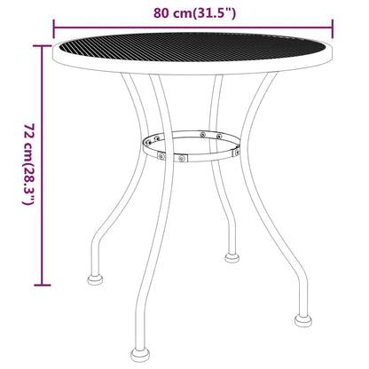vidaXL Garden Table Ø80x72 cm Expanded Metal Mesh Anthracite