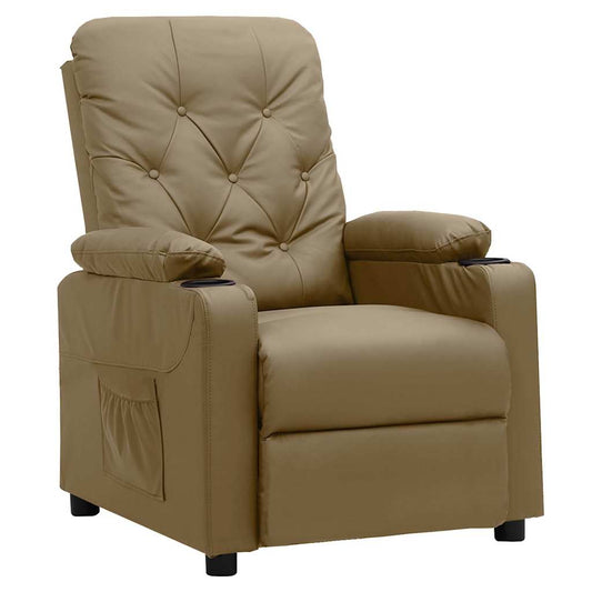 vidaXL Recliner Chair Cappuccino Faux Leather - Brown