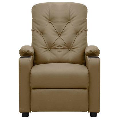 vidaXL Recliner Chair Cappuccino Faux Leather - Brown