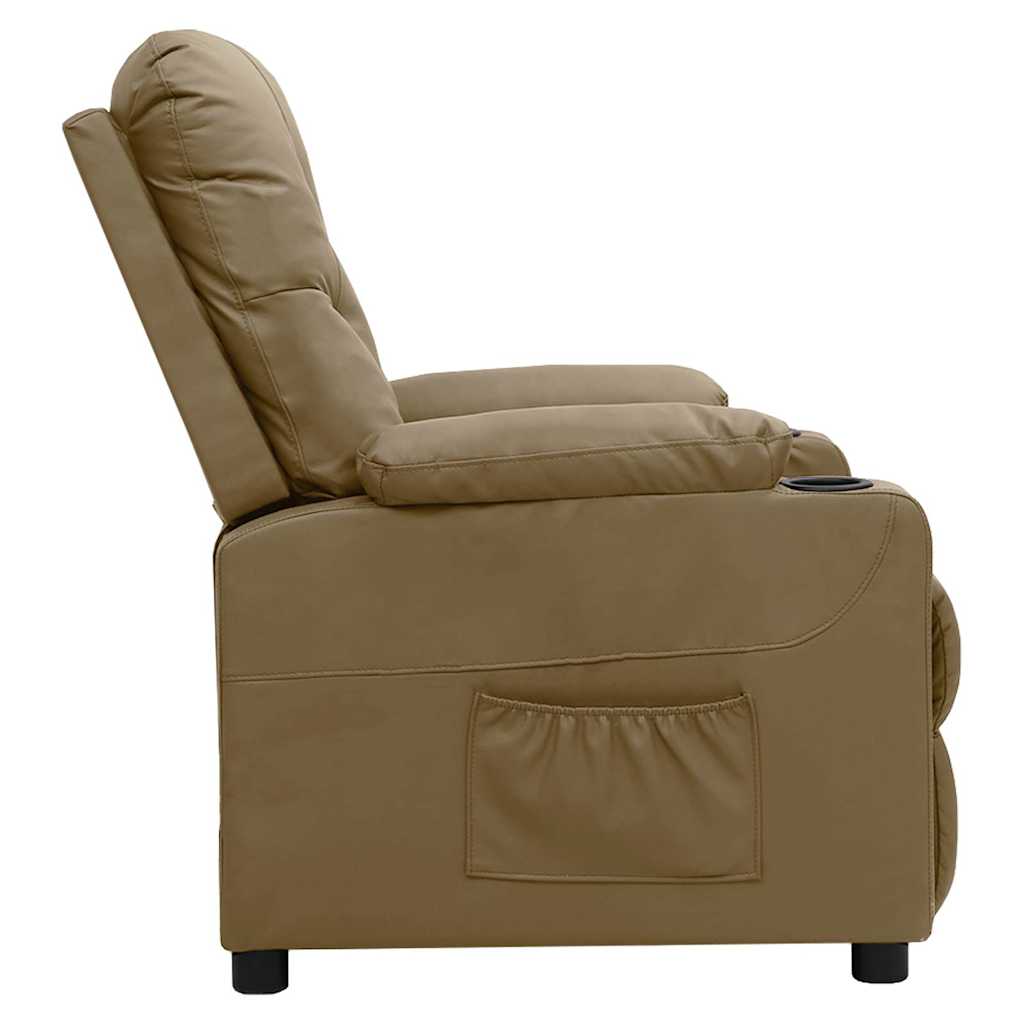 vidaXL Recliner Chair Cappuccino Faux Leather - Brown