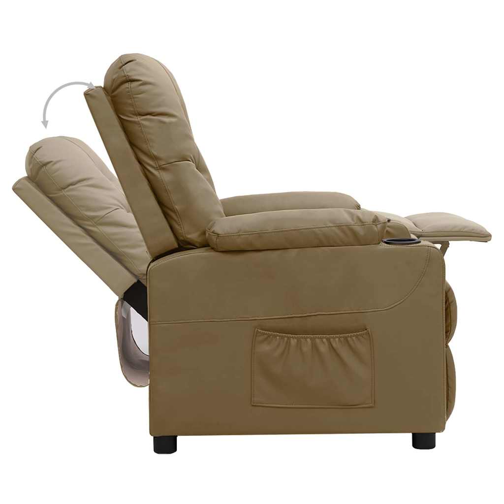 vidaXL Recliner Chair Cappuccino Faux Leather - Brown