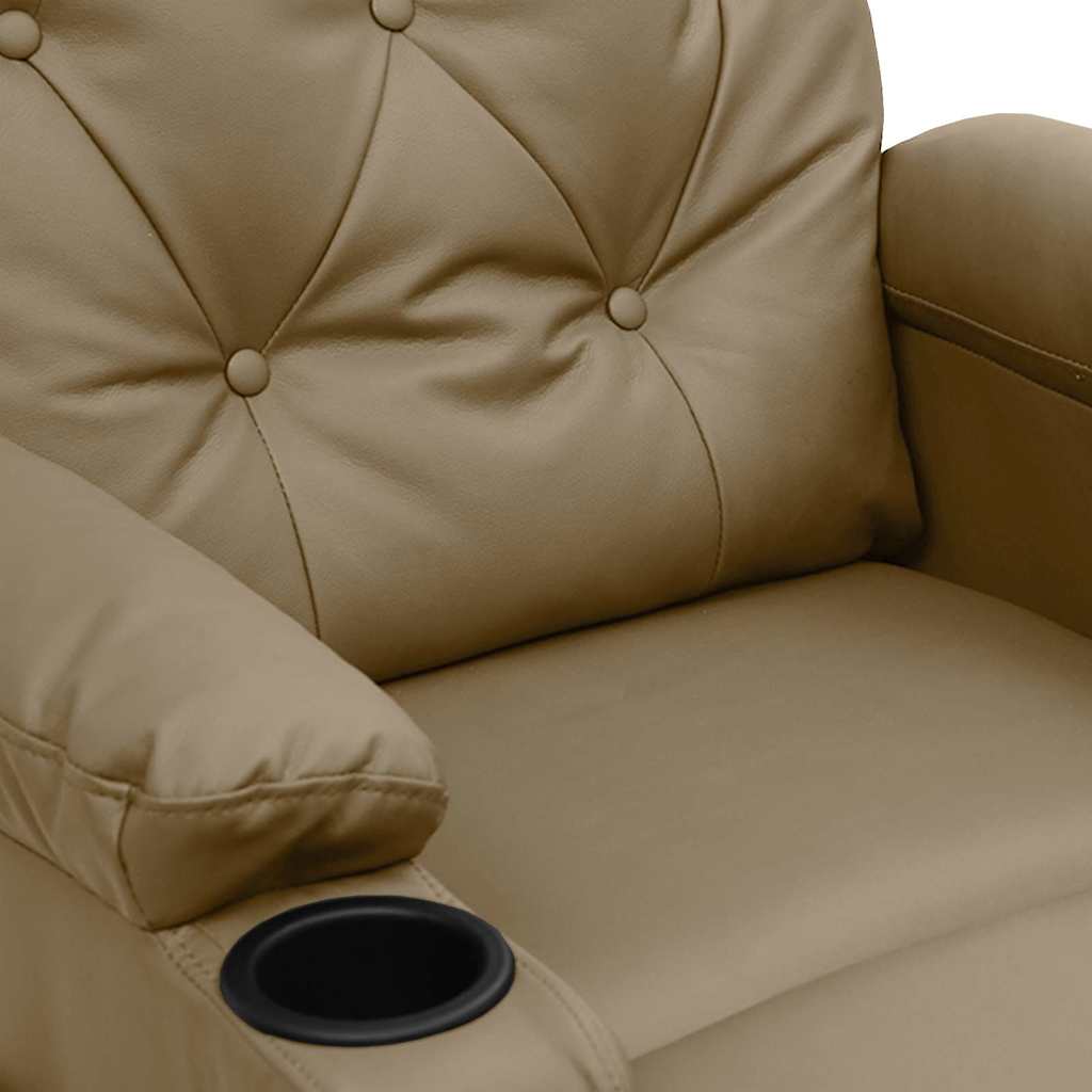 vidaXL Recliner Chair Cappuccino Faux Leather - Brown