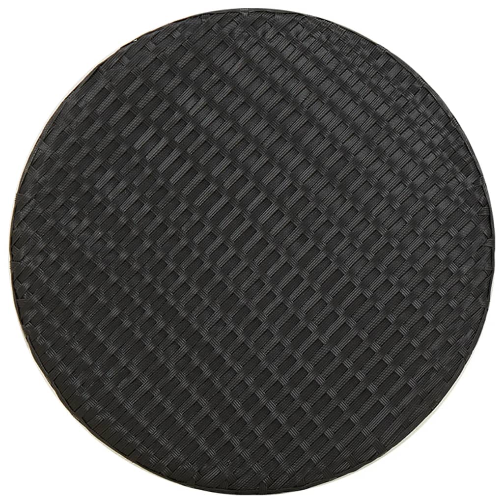 vidaXL Tea Table Black 45 cm Poly Rattan