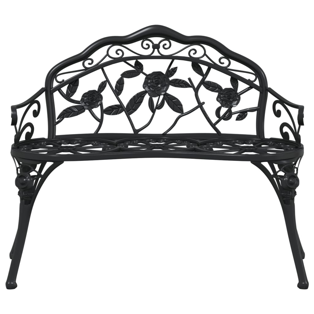 vidaXL Garden Bench 100 cm Cast Aluminium Black