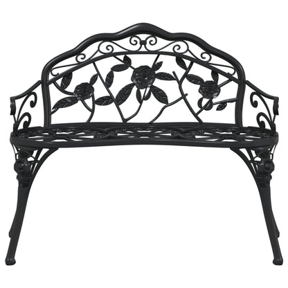 vidaXL Garden Bench 100 cm Cast Aluminium Black
