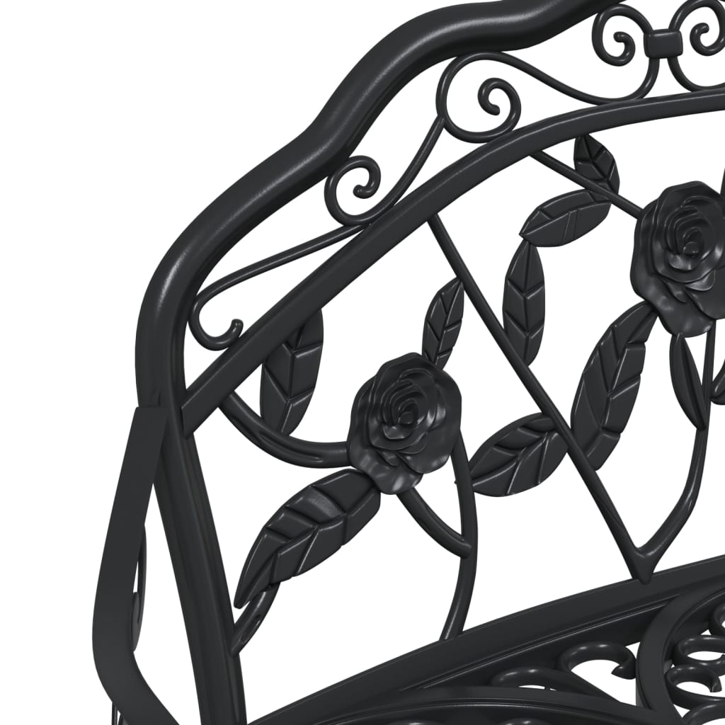vidaXL Garden Bench 100 cm Cast Aluminium Black