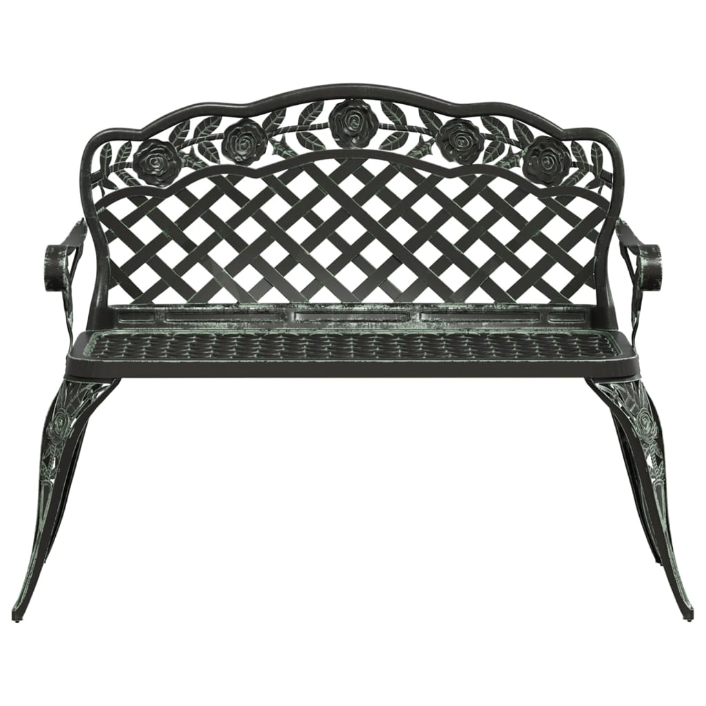 vidaXL Garden Bench 108 cm Cast Aluminium Green