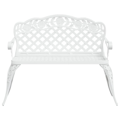 vidaXL Garden Bench 108 cm Cast Aluminium White