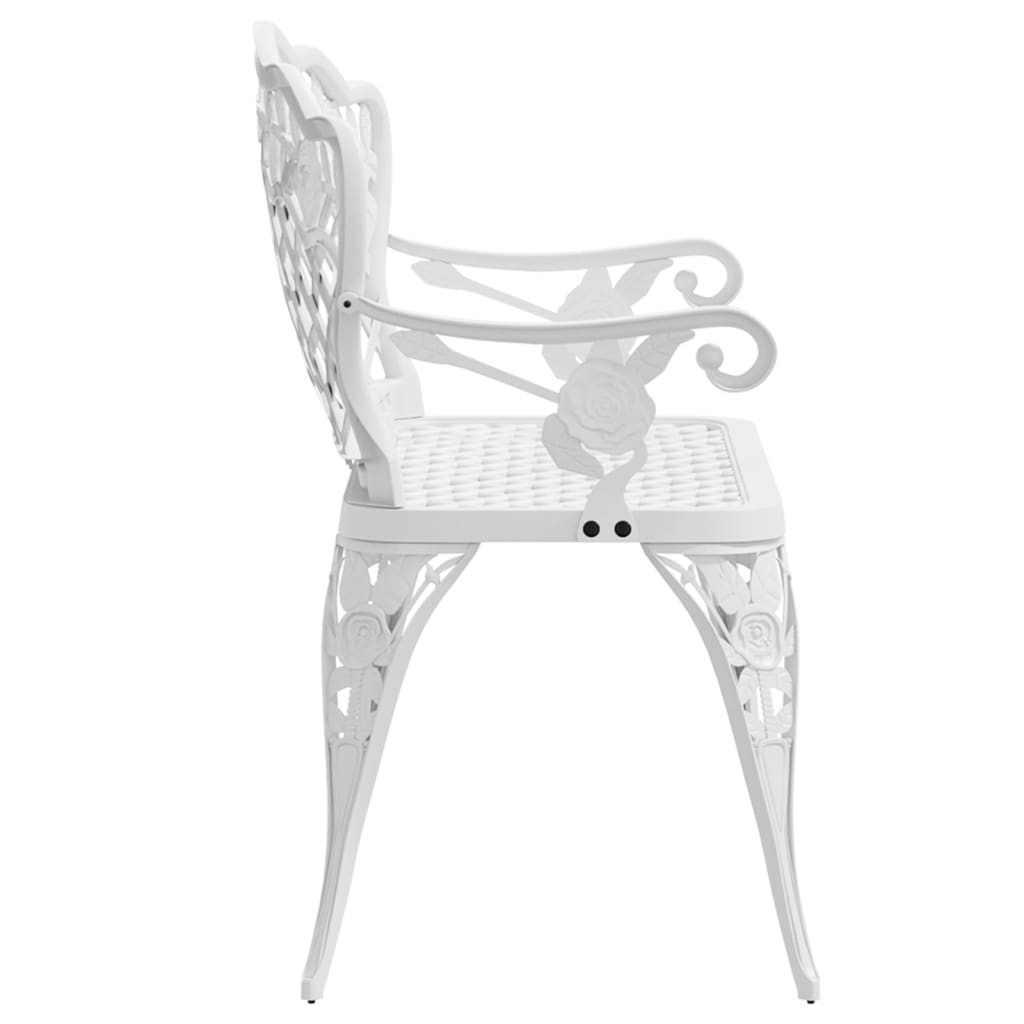 vidaXL Garden Bench 108 cm Cast Aluminium White