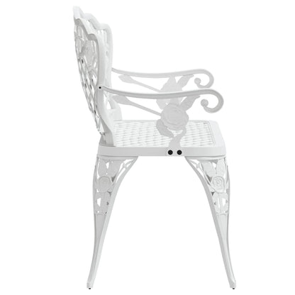 vidaXL Garden Bench 108 cm Cast Aluminium White