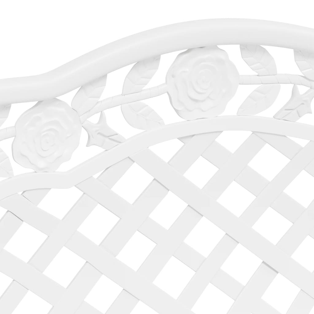 vidaXL Garden Bench 108 cm Cast Aluminium White