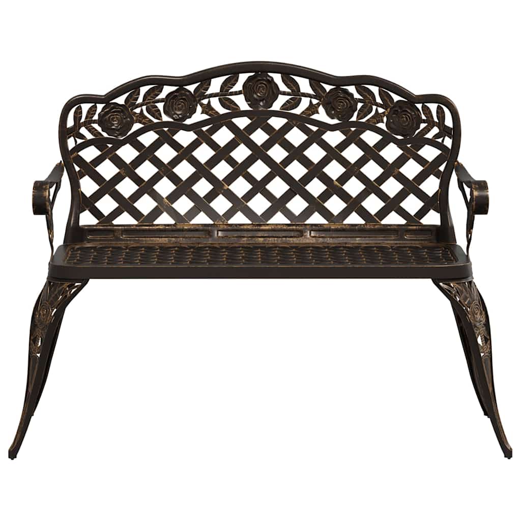 vidaXL Garden Bench 108 cm Cast Aluminium Bronze - Brown