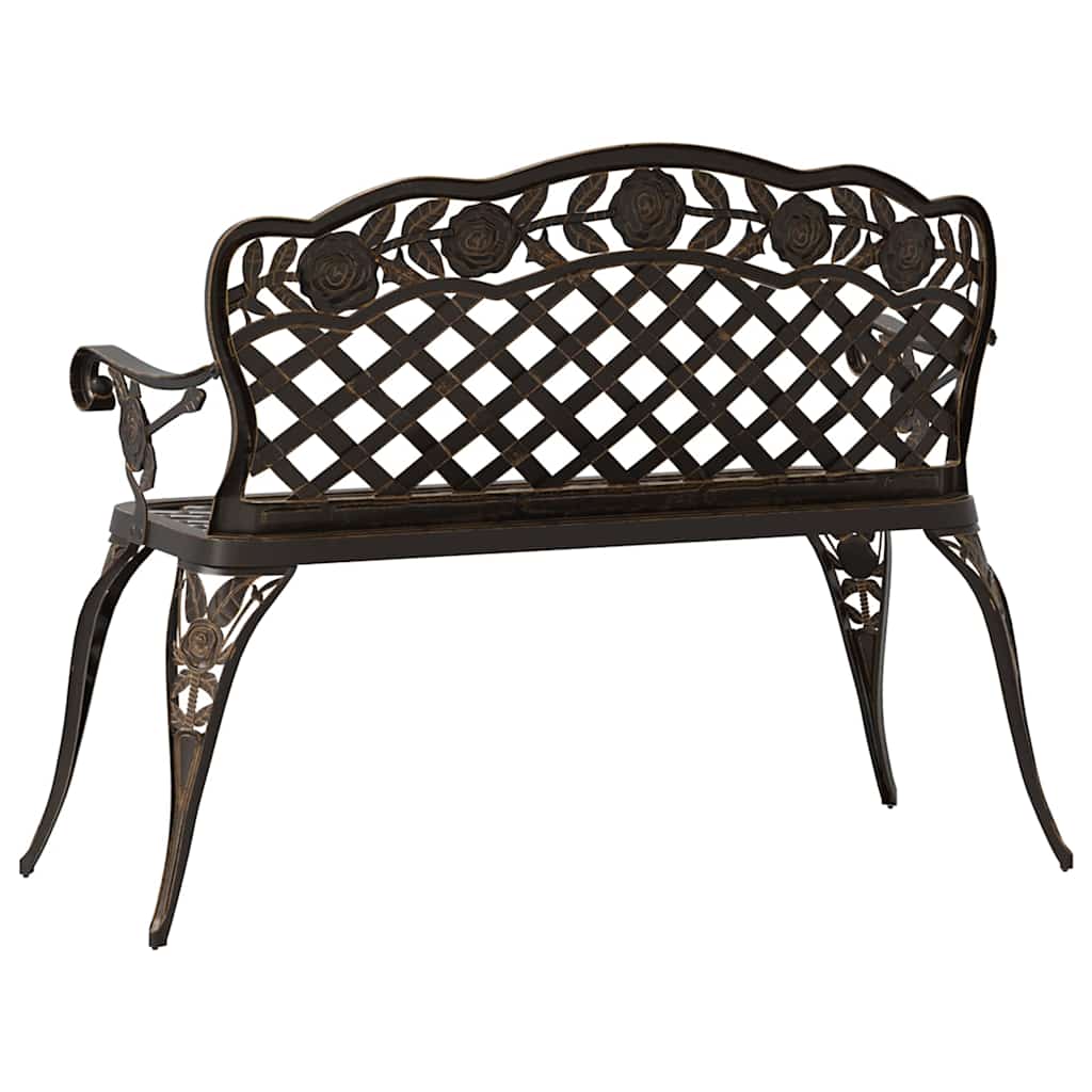 vidaXL Garden Bench 108 cm Cast Aluminium Bronze - Brown