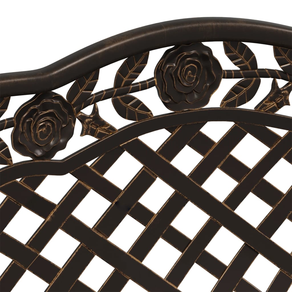 vidaXL Garden Bench 108 cm Cast Aluminium Bronze - Brown
