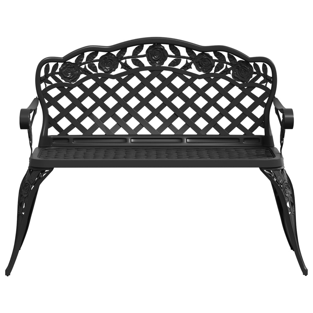 vidaXL Garden Bench | Black | Cast aluminium, Cast iron | 108 cm | Durable