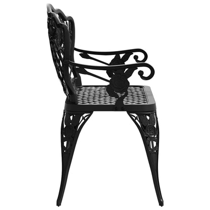 vidaXL Garden Bench | Black | Cast aluminium, Cast iron | 108 cm | Durable