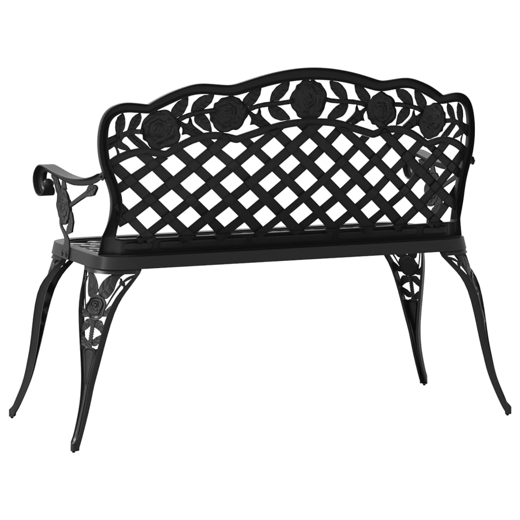 vidaXL Garden Bench | Black | Cast aluminium, Cast iron | 108 cm | Durable
