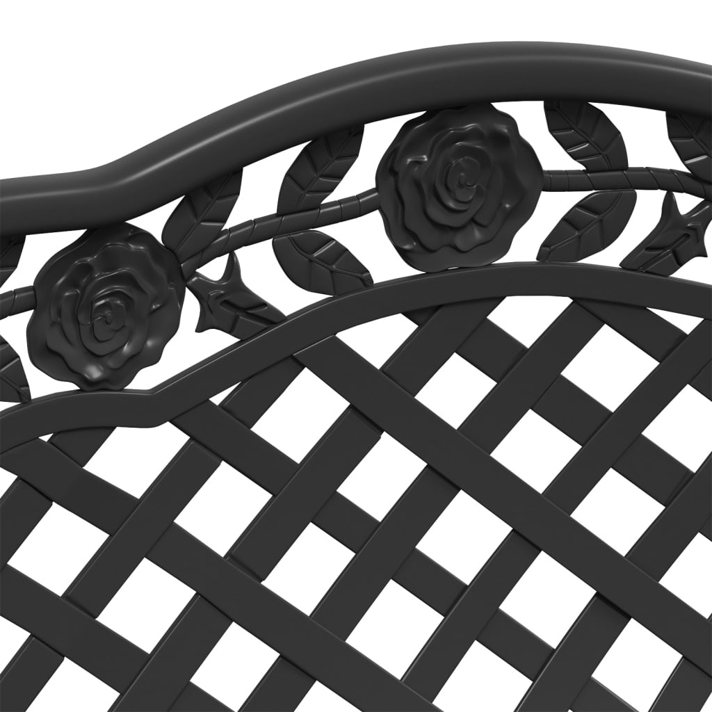 vidaXL Garden Bench | Black | Cast aluminium, Cast iron | 108 cm | Durable