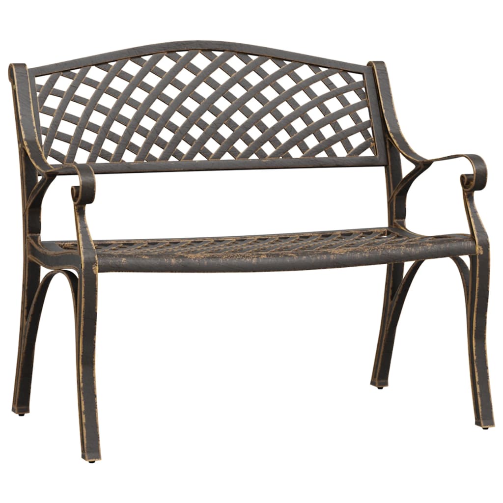 vidaXL Garden Bench 102 cm Cast Aluminium Bronze - Brown