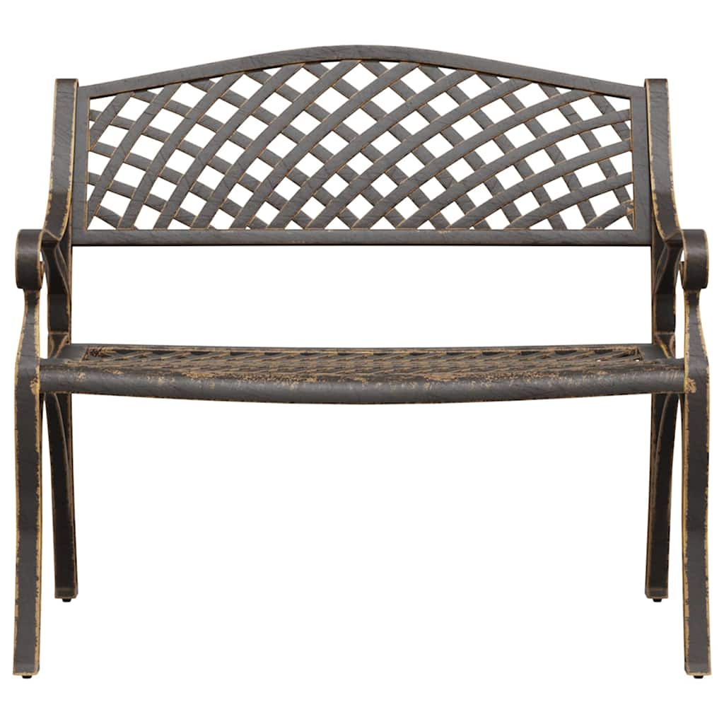 vidaXL Garden Bench 102 cm Cast Aluminium Bronze - Brown