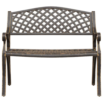 vidaXL Garden Bench 102 cm Cast Aluminium Bronze - Brown