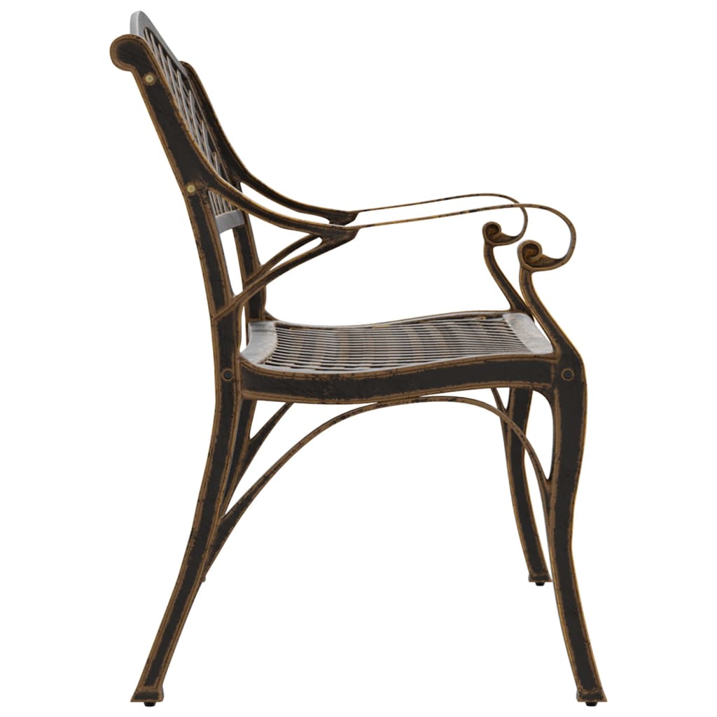 vidaXL Garden Bench 102 cm Cast Aluminium Bronze - Brown