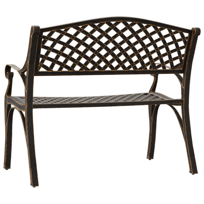 vidaXL Garden Bench 102 cm Cast Aluminium Bronze - Brown
