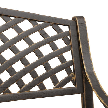 vidaXL Garden Bench 102 cm Cast Aluminium Bronze - Brown